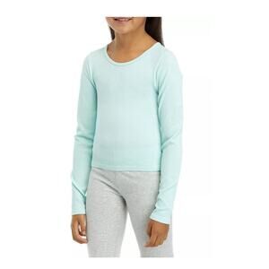 Pink Republic Mint Green Scoop Neck Seamless Girls Long Sleeve Tee Top Size L 14